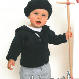 Babies Sailors Jacket and Hat knitted in Rico Baby Cotton Soft DK (319)