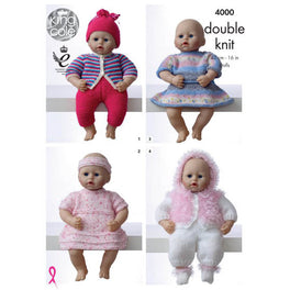 Dolls Clothes Knitted in Various King Cole DK