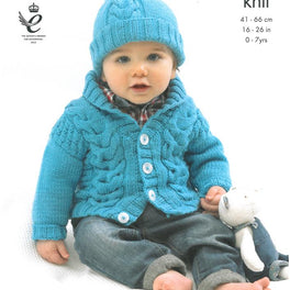 Babies Cardigans and Hat in King Cole Cherish and Cherished DK