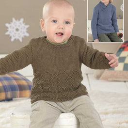 Boy's Sweaters in Sirdar Snuggly Baby Bamboo Dk - Digital Version