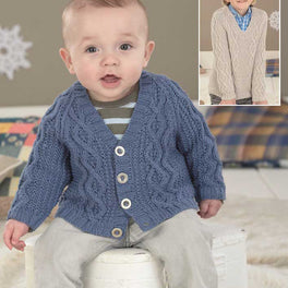 Childrens Cardigan and Sweater in Sirdar Snuggly Baby Bamboo Dk - Digital Version