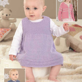 Childrens Pinafore and Cardigans in Sirdar Snuggly Baby Bamboo Dk - Digital Version