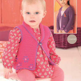 Girls Cardie and Waistcoat in Sirdar Snuggly 4ply