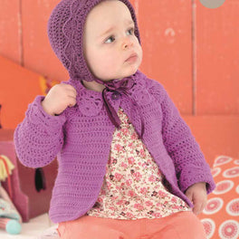 Babies Coat and Bonnet in Sirdar Snuggly 4ply - Digital Version
