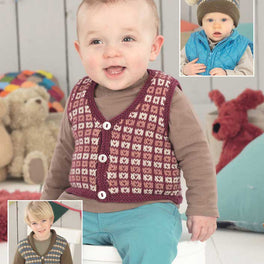 Babies Cardigan, Waistcoat and Hat in Sirdar Snuggly Dk