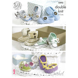 Crocheted Baby Shoes in King Cole Cherish DK
