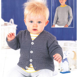 Childrens Sweater and Cardigan in Sirdar Snuggly Baby Bamboo DK - Digital Version