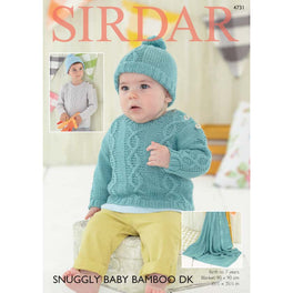 Sweater Hat and Blanket in Sirdar Snuggly Baby Bamboo DK - Digital Version
