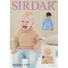 Round Neck Sweater in Sirdar Snuggly 4ply - Digital Version