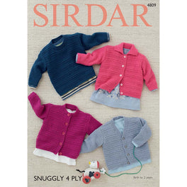 Baby's Cardigans and Sweater in Sirdar Snuggly 4ply - Digital Version