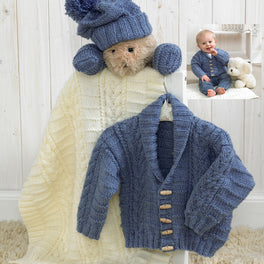 Jacket, Scarf, Hat, Mittens and Blanket in Stylecraft Special for Babies Aran