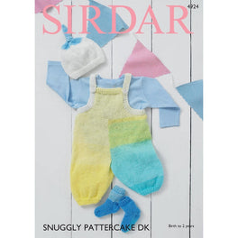 Dungarees, Hat and Socks in Sirdar Snuggly Pattercake DK - Digital Version