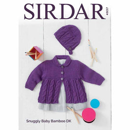 Cardigan & Bonnet in Sirdar Snuggly Baby Bamboo DK - Digital Version