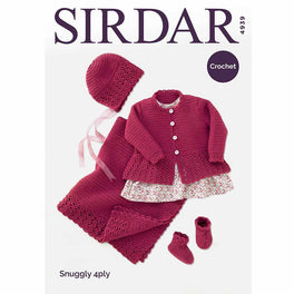 Crochet Coat, Hat, Bootees & Blanket in Sirdar Snuggly 4ply