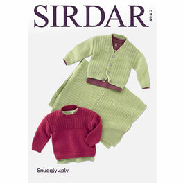 Sweater, Cardigan & Blanket in Sirdar Snuggly 4ply - Digital Version