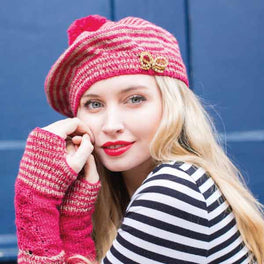Brittany Lace Beret & Hand Warmers in West Yorkshire Spinners Signature 4ply - Digital Version