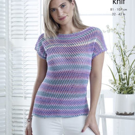 Cap Sleeved Top and Cardigan in King Cole Cottonsoft Crush Dk - Digital Version 5095