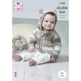 Hooded Jackets in King Cole Cottonsoft Baby Crush Dk