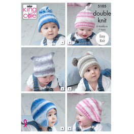 Hats in King Cole Cottonsoft Baby Crush Dk