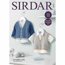 Boy's V Neck Cardigan and Waiscoat in Sirdar Snuggly 4ply - Digital Version