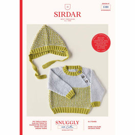 Sweater and Bonnet in Sirdar Snuggly 100% Cotton 5380 - Digital Version