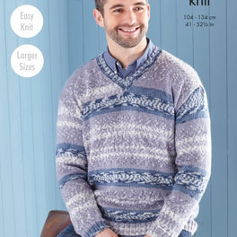 Mens Sweater and Tank Top in King Cole Fjord Dk