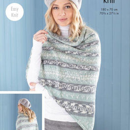 Ladies Poncho Snood and Shawl in King Cole Fjord Dk - Digital Version 5652