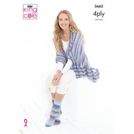 Socks and Triangular Wrap in King Cole Summer 4ply - Digital Version 5662