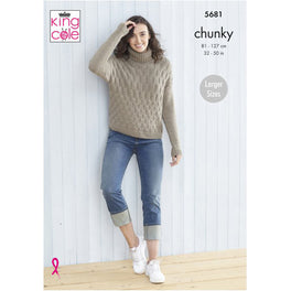 Ladies Sweater in King Cole Subtle Drifter Chunky