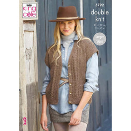 Cardigan and Waistcoat in King Cole Homespun Dk - Digital Version 5792