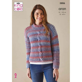 Sweater and Cardigan in King Cole Acorn Aran
