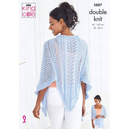 Cardigan and Shawl in King Cole Glitz Dk - Digital Version 5807