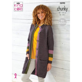 Cardigan, Coats Knitted in King Cole Wildwood Chunky