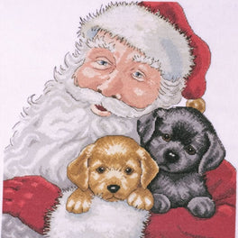 Santa with Puppies