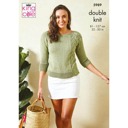 Ladies Tops Knitted in King Cole Linendale DK