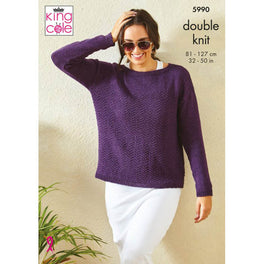 Ladies Sweater and Top Knitted in King Cole Linendale DK