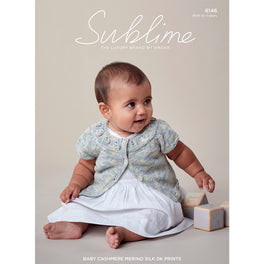 Sleeveless Yoke Cardigan in Sublime Baby Cashmere Merino Silk DK Prints 6146