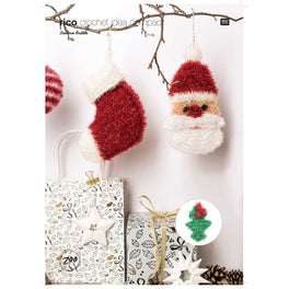 Father Christmas, Christmas Stocking and Holly Leaf in Rico Creative Bubble - Digital Version