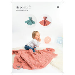 Blanket, Teddy and Rabbit Cuddle Blankets in Rico Baby Cotton Soft Dk - Digital Version