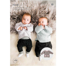 Rico Babies Sweaters Knitting Pattern in Baby Dream Uni DK  - Digital Version