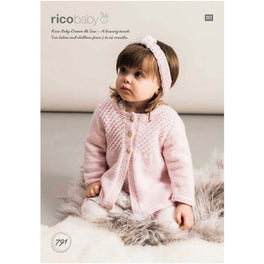 Rico Babies Cardigans & Headband Knitting Pattern in Baby Dream Uni DK  - Digital Version