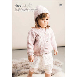 Rico Babies Cardigan & Hat Knitting Pattern in Baby Dream Uni DK - Digital Version