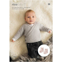 Rico Babies Cardigan & Socks Knitting Pattern in Baby Dream Uni DK - Digital Version