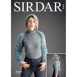 Sleeve Shrug and Pull on Hat in Sirdar Alpine