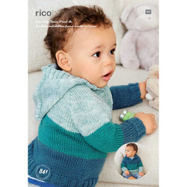 Rico Baby Sweaters Knitting Pattern in Baby Classic Dk and Prints Dk