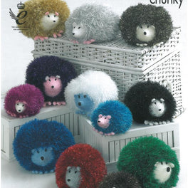 Hedgehogs in King Cole Tinsel Chunky and King Cole Dollymix Dk