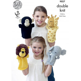 Animal Hand Puppets Knitted  in Various King Cole DK