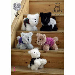 Tinsel Westie Style Dogs in King Cole Tinsel Chunky - Digital Version 9056