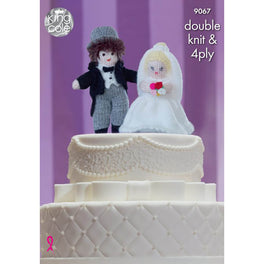 Bride & Groom Cake Toppers knitted in Various King Cole DK and 4ply