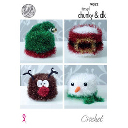 Crochet Christmas Toilet Roll Covers in King Cole Tinsel Chunky - Digital Version 9082